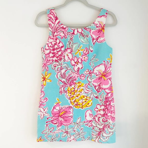 Lilly Pulitzer Floral Cathy Sheath Lolita Dress Teal Pink Sleeveless 2 - Picture 3 of 11